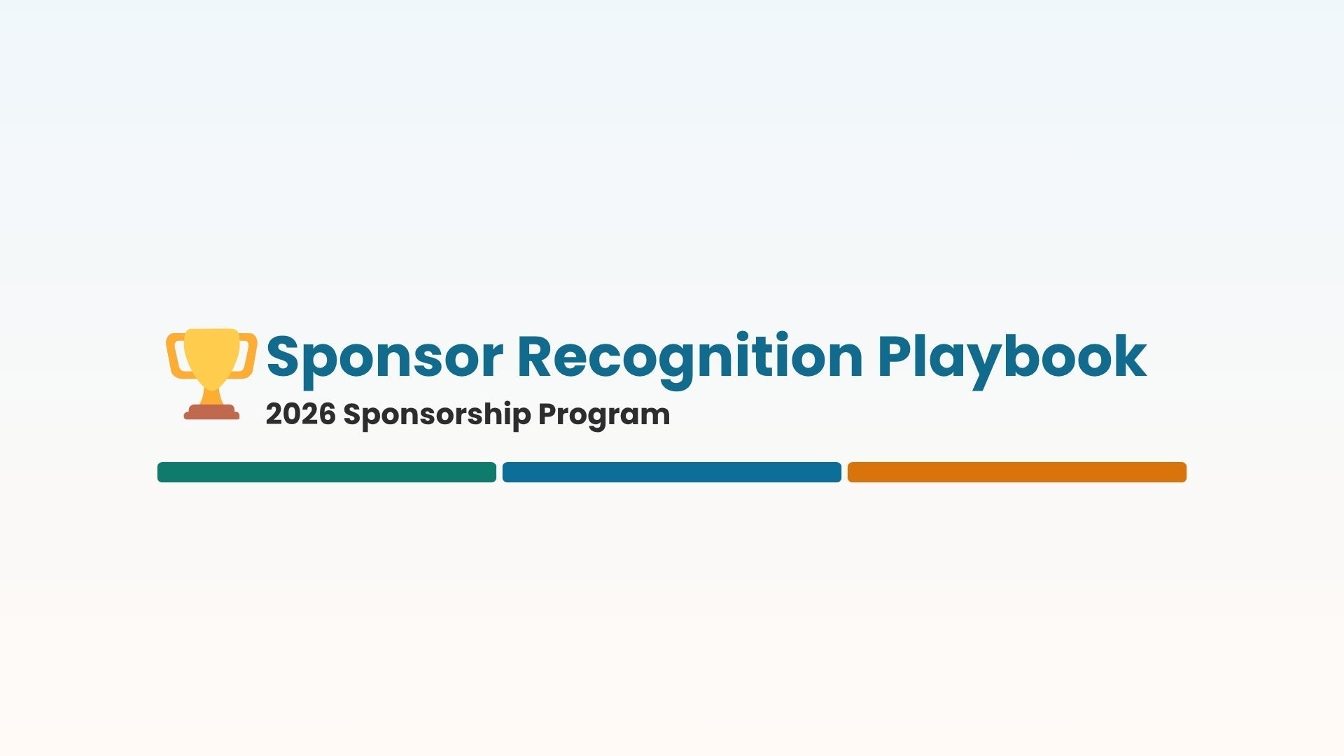 Sponsor Recognition Playbook