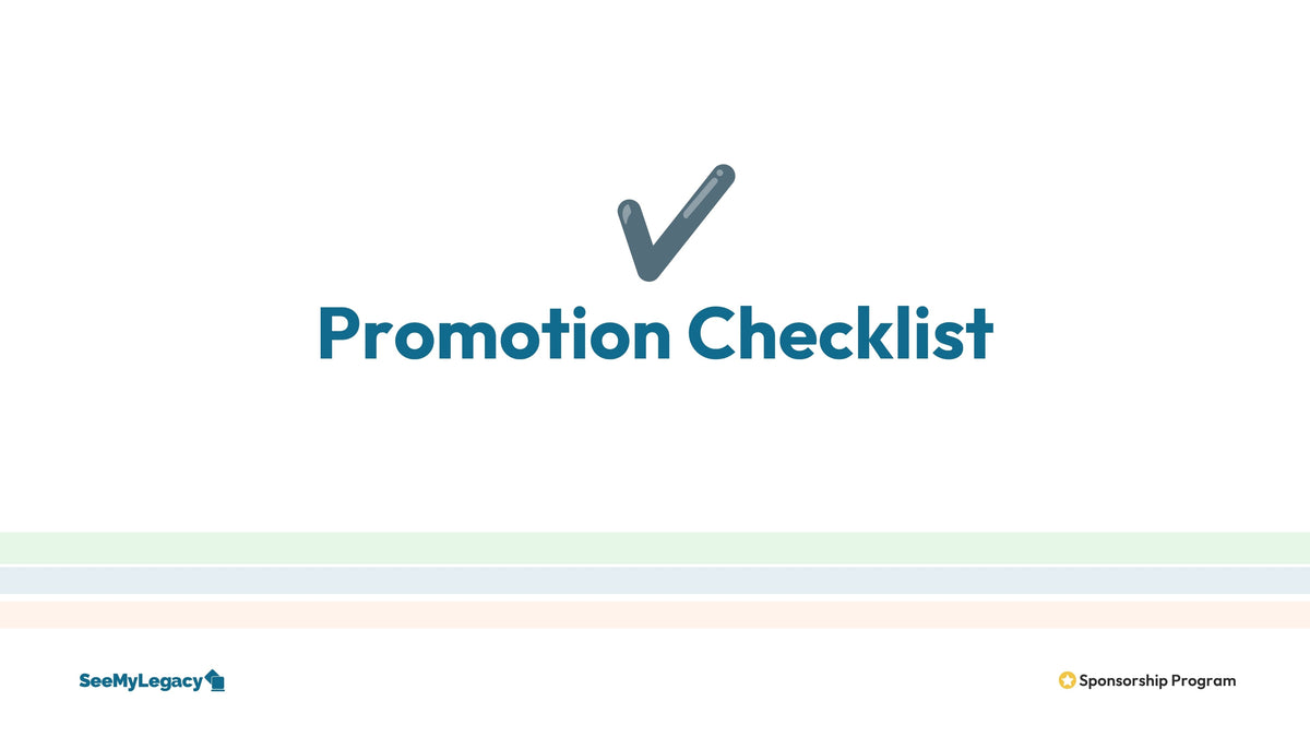 Sponsorship Program - Promotion Checklist