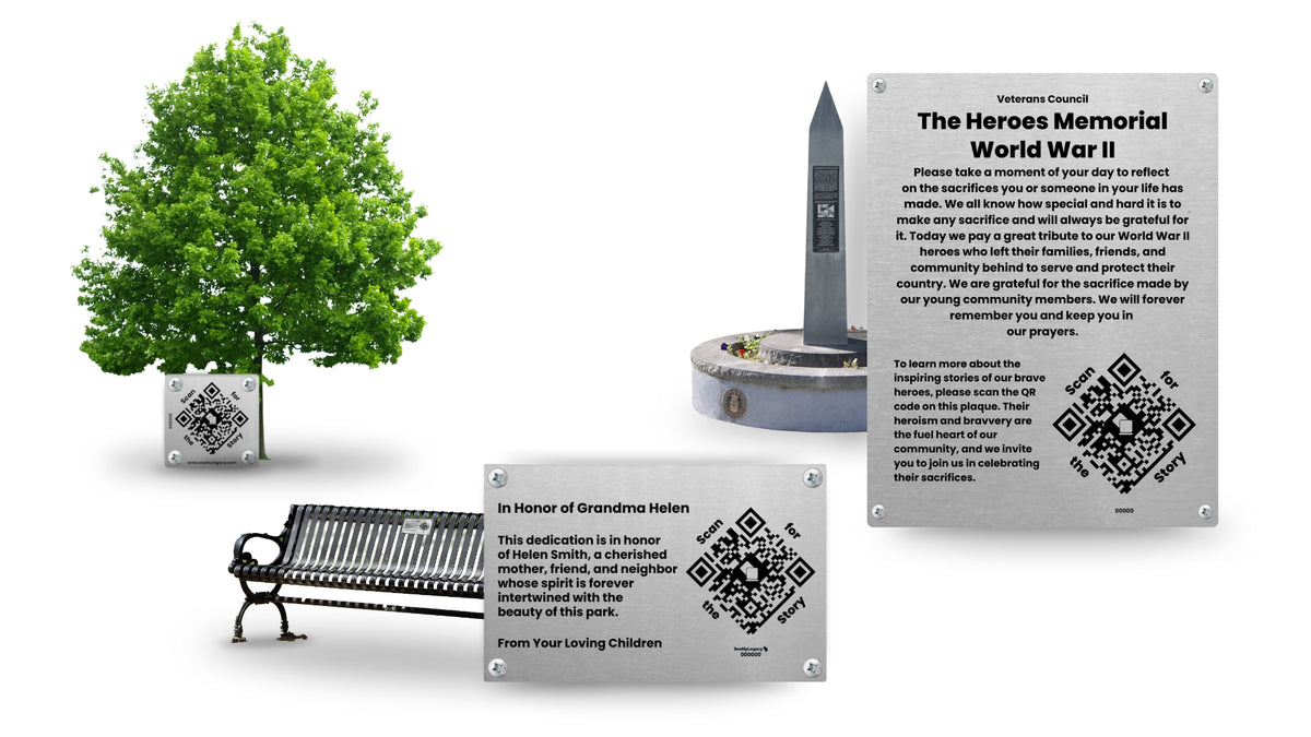 Code Save Plaque Custom Memorial & Commemorative Plaques for Trees & Benches - SeeMyLegacy