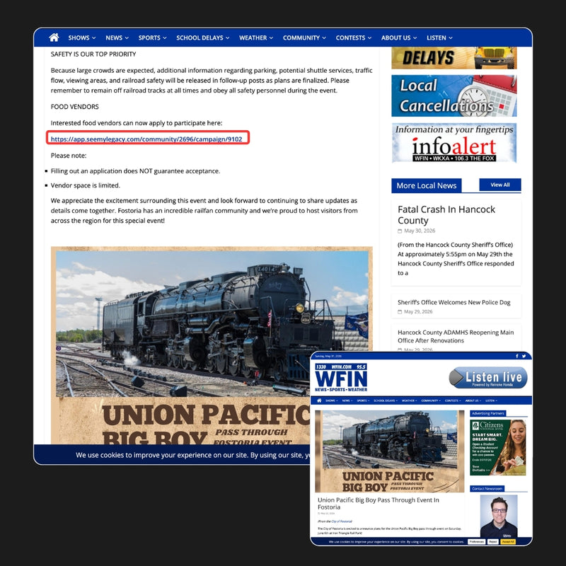 Union Pacific Big Boy Pass Through Event In Fostoria