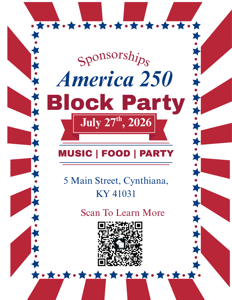 America 250 Block Party Sponsorship Flyer with QR Code
