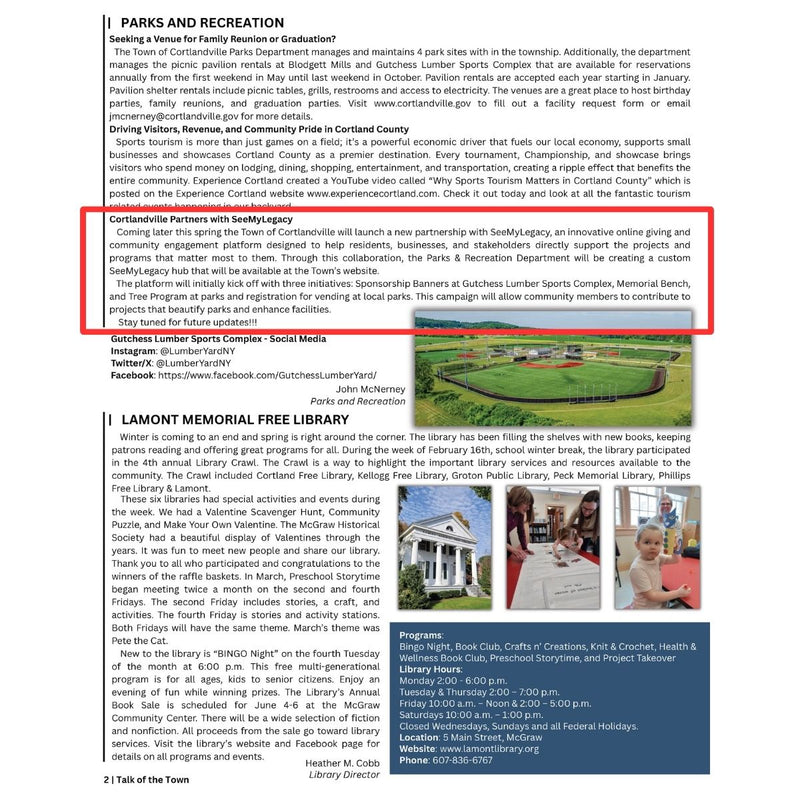 Introducing SeeMyLegacy Partnership in their Newsletter