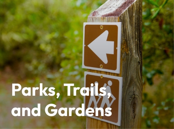 Label natural spaces, plantings, and trail features with educational plaques and digital stories