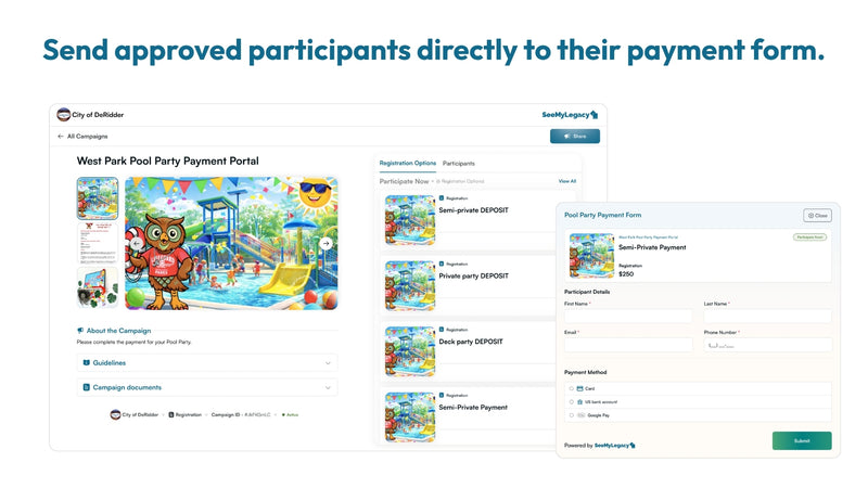 Pool Party Reservation Payment Portal