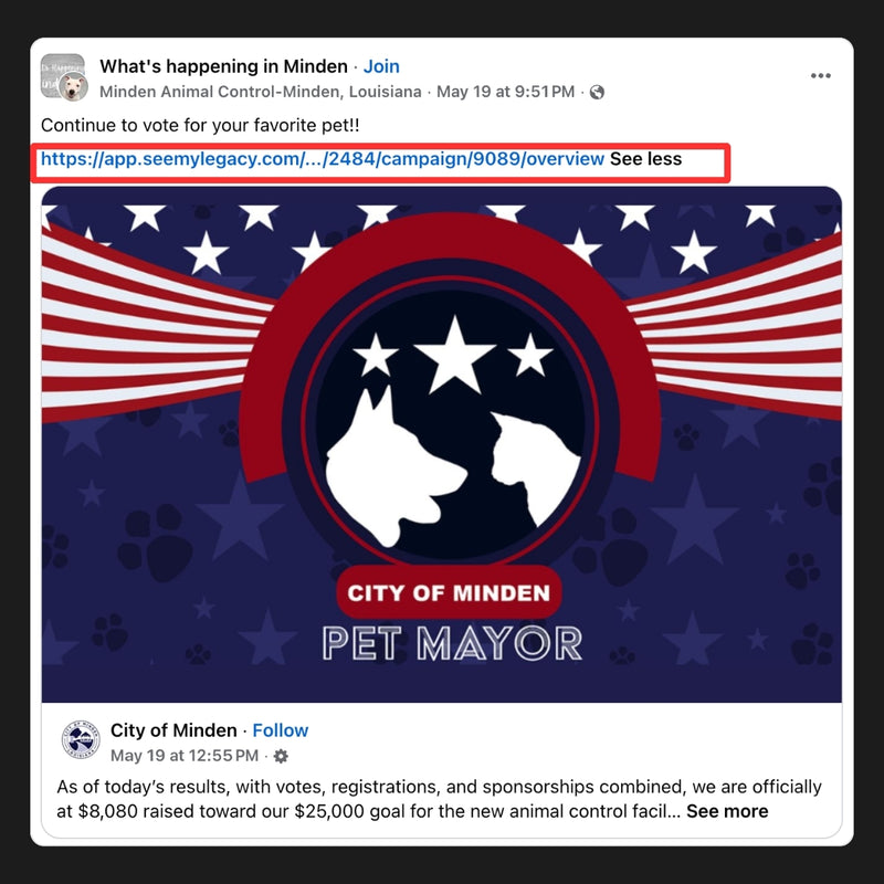 Minden Main Street District Pet Mayor Election shared by What’s Happening in Minden