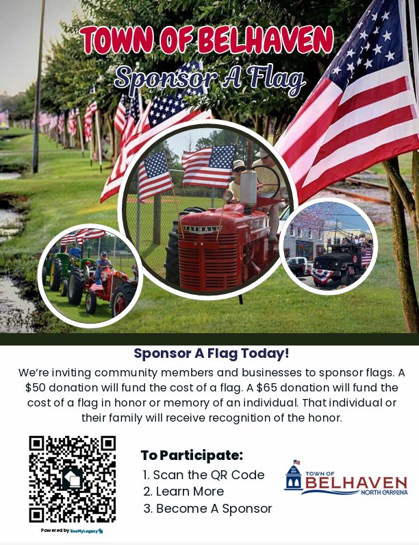 Sponsor a Flag Around Town Flyer with QR Code
